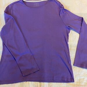 Talbots long sleeve purple tee, size XL